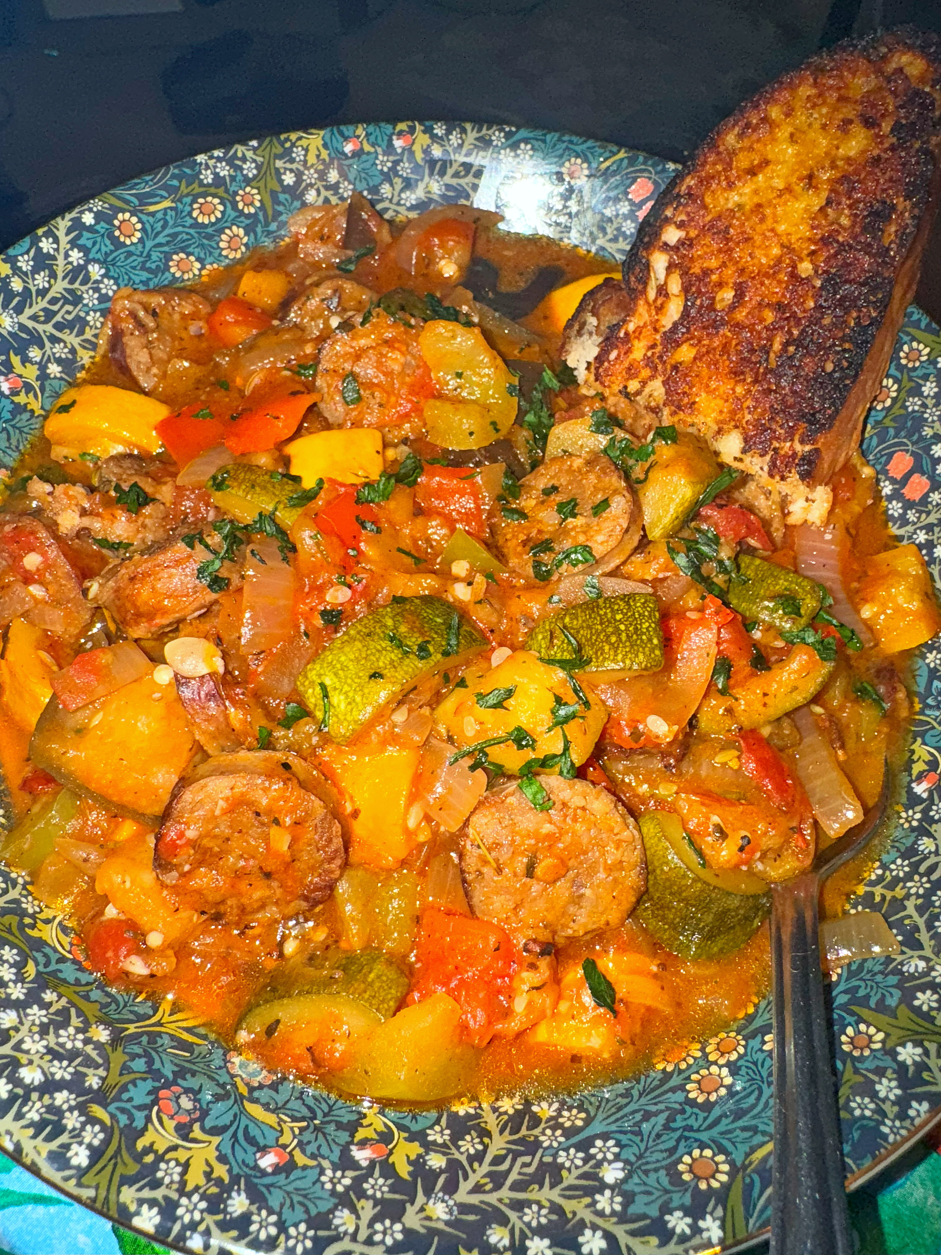 Ratatouille Provençal with Sweet Italian Sausage